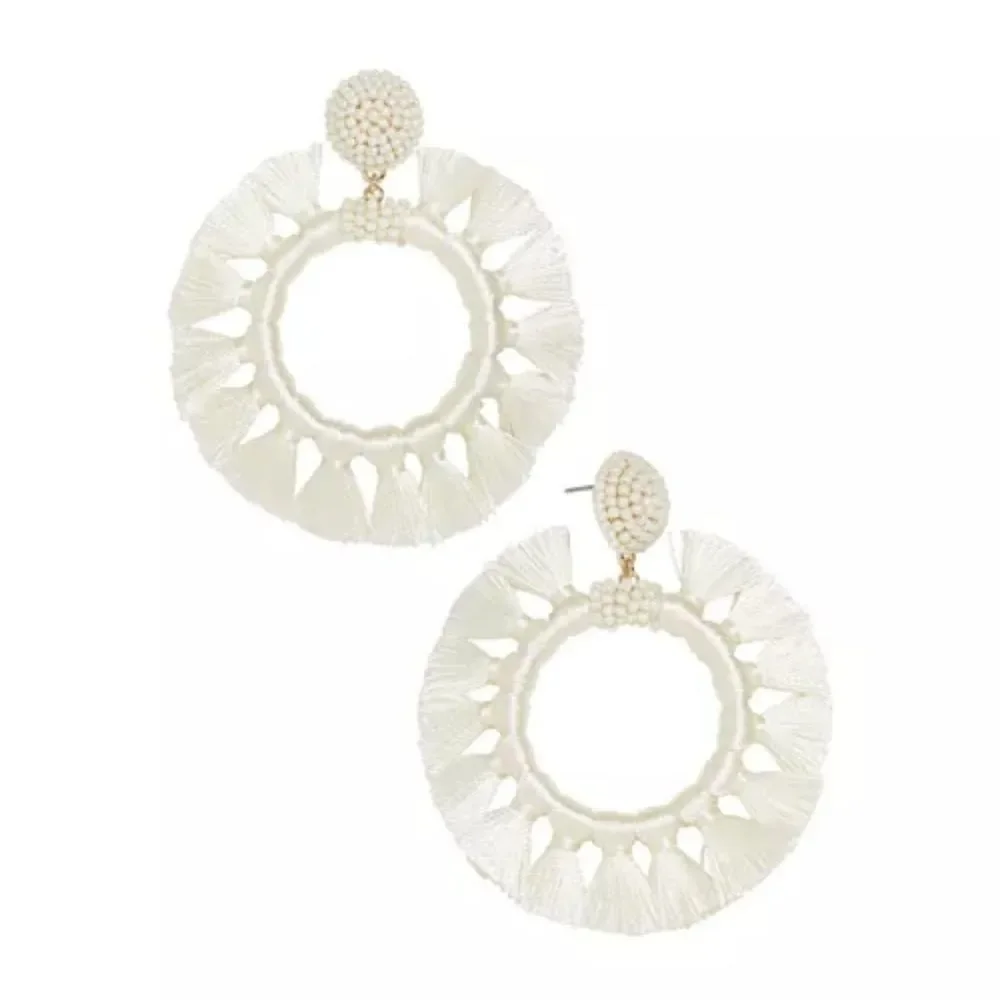 NEW BaubleBar Adrita Hoop Earrings in Ivory
